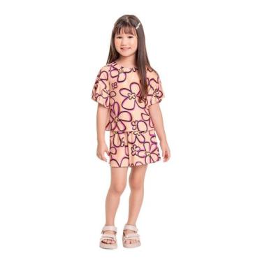 Imagem de Conjunto Infantil com Bata e Short em Viscose para Menina Quimby, Lara