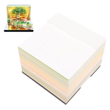 Imagem de Cffuvros Calendário 3D 2026, Bloco de Notas de Arte 3D, Flor, Árvore do Mar, Ilha, Escultura Em Papel, Arte 3D, Bloco de Notas para Ornamento de Mesa (Verde)