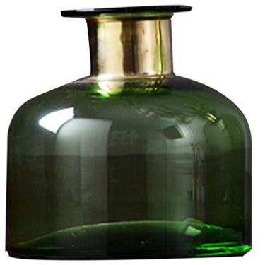 Imagem de Vaso de vidro para decoração de vaso de flores, vaso de vidro transparente de cobre estilo americano, sala de estar, mesa de jantar, arranjo de flores, mesa nórdica, decorações hidropônicas, decoração