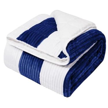 Imagem de Cobertor pesado sherpa para adultos 6,8 kg, 122 x 182,8 cm, cobertor duplo pesado para 54-72,6 kg, cobertores grandes de microfibra, macio, grosso, edredom pesado, presente respirável para dormir