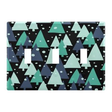 Imagem de Burbuja Capa de placa de parede para interruptor de luz de árvore de Natal, placa decorativa de parede, parafusos incluídos, 3 faixas