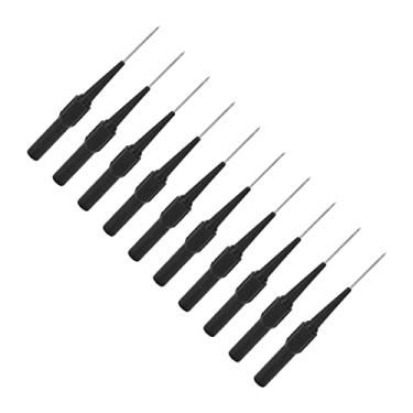Imagem de Hyuduo Sonda de Teste de Fio de Plugue Banana, 10 Unidades de Agulhas de Punção de Aço Inoxidável Com Conector de 4,0 Mm para Multímetros, Testes Automotivos e Elétricos 60V/10A (Preto)