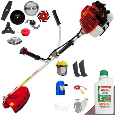 Imagem de Roçadeira Kawashima Kw43l 43c 1,7hp + Faca 2 Pontas + Faca 40 Dentes + Faca 80 Dentes + Trimmer + Escova 38c + Faca 6 Pontas