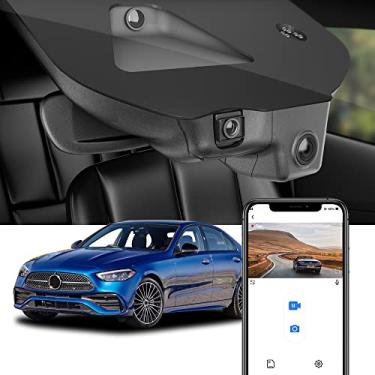 Imagem de Fitcamx 4K Dash Cam Adequada para Mercedes-Benz C-Class C300 2022-2025 Sedan Coupe Cabriolet (HD2-6329), OEM Olhar, 2160P UHD Vídeo, WiFi & APP, Loop Gravação, G-Sensor, Plug & Play, 64GB Cartão