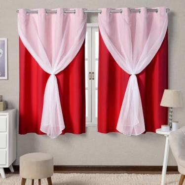 Imagem de Cortina De Voal Blackout Corta Luz(vermelho)