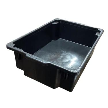 Imagem de Caixa Plástica Fechada Retangular, Preta, 40 L, Container de Armazenamento