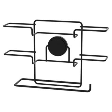 Imagem de Suporte c/adesivo redondo p/rolos de papel toalha/alumínio/pvc preto fosco - Facile - Future