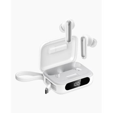 Imagem de Soundcore P41i da Anker, Fones de Ouvido Bluetooth In-Ear com ANC e Powerbank (Cabo USB-C Integrado), 192h de Reprodução, Som Imersivo, Chamadas Claras com IA e 6 Microfones, IPX5, Branco