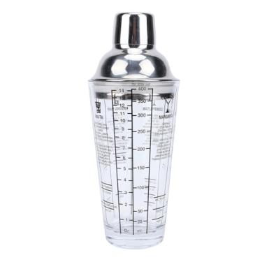 Imagem de Luocute Coqueteleira, Coqueteleira de Vidro de 14 Onças Com Tampa à Prova de Vazamento de Aço Inoxidável e Filtro Embutido de Escala Dupla e 6 Receitas para Festa Em Bar Doméstico