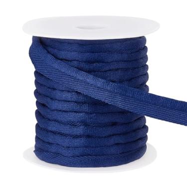 Imagem de BENECREAT Acabamento de cordão azul de 15 metros, tubulação de fita polarizada de poliéster de 5/20.3 cm de largura, acabamento de cordão labial para costurar vestidos, roupas, almofadas, capas