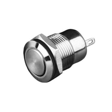 Imagem de ONECMN Interruptor de botão SPST liga/desliga de 12 mm/16 mm/19 mm sem lâmpada (cabeça chata 12B2, trava)