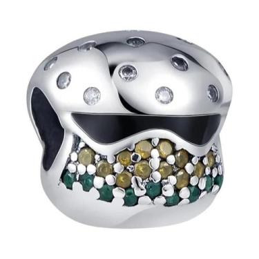 Imagem de Pingente De Halloween Em Prata Esterlina 925 Com Caveira E Teia De Ara