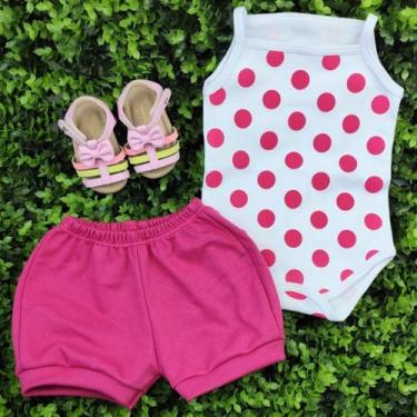 Imagem de Conjunto Infantil Body e Short Menina Moda Bebê Verão Póa - Sassá Baby