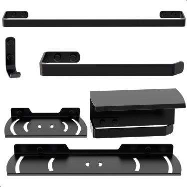 Imagem de Kit Acessórios Para Banheiro Preto Fosco 6 Peças Zmt