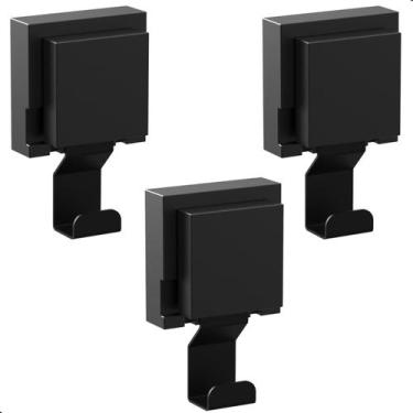 Imagem de Kit 3 Cabide De Parede Gancho Com Ventosa Preto Max - Metalcromo