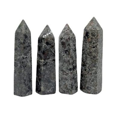 Imagem de 1 peça Cristais e Pedras Ponto de Cristal Natural 6 Varinhas Facetadas Torre de Quartzo Ornamento Espiritual Bruxaria Presentes Decoração de Casa Pedras Naturais Doméstico (Cor: Cinza Claro, Tamanho