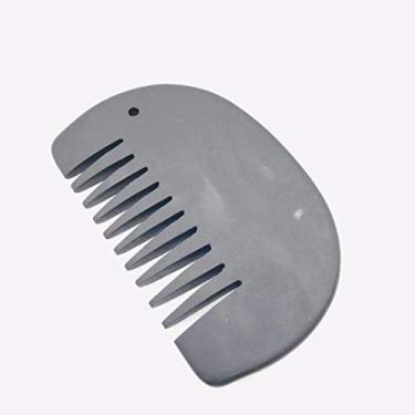 Imagem de 1 pente de quartzo obsidiana com esculturas em pedra de cristal preto natural para pente de cabelo