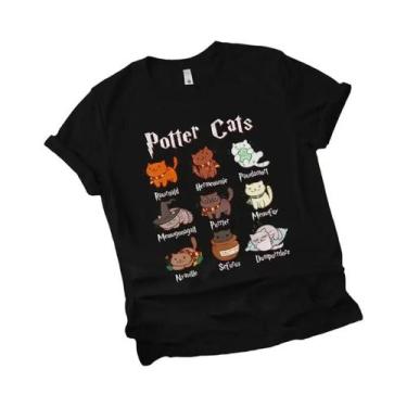 Imagem de Camiseta Unissex plus Size Com Estampa De Gatos Fofos De Harry Potter,