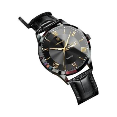 Imagem de Relógio De Pulso Masculino De Luxo Em Couro Quartz À Prova d'Água Lumi