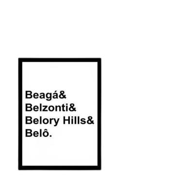 Imagem de Quadro Belo Horizonte Beagá Moldura Preta Com Vidro 33X24Cm