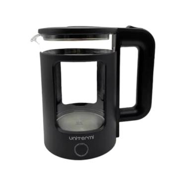 Imagem de Jarra Chaleira Elétrica 1,5 Litros 127V ou 220V - Feita em Vidro, Inox e PP - Ideal Para Café, Chá, Água - Cor Preta (220V)