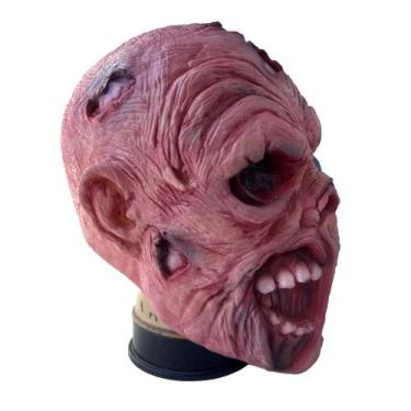 Imagem de Máscara de terror de zumbis realista com respingos de sangue na boca a