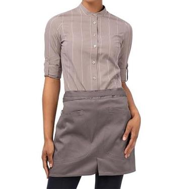 Imagem de Avental curto dividido ao meio com bolsos para mulheres em poliéster -