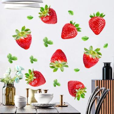 Imagem de Adesivos de parede Fresh Morango PVC 40x58cm Summer Fruit - yiweisai