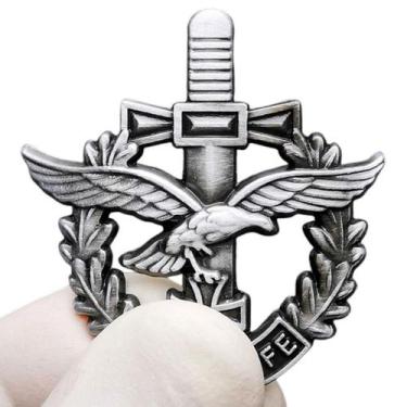 Imagem de Broche Pin Eagle Emblem, estilo militar, liga de prata retrô - Yiweisa