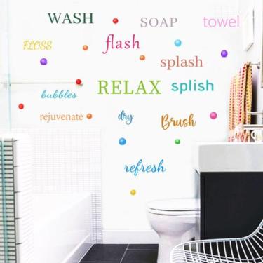 Imagem de Adesivos de parede coloridos Relax Quote Bathroom PVC 29,5 x 30 cm - y