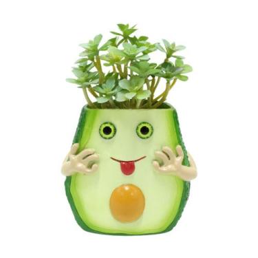 Imagem de Desenho animado fofo de abacate em vaso de flores com resina 14x13x11,