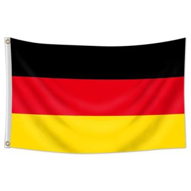 Imagem de Bandeira da Alemanha Nacional 90x150cm Poliéster 100% com Preto - yiwe