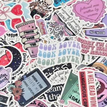Imagem de Pacote de adesivos Blue Aesthetic Reading 50 unidades Book Lover - yiw