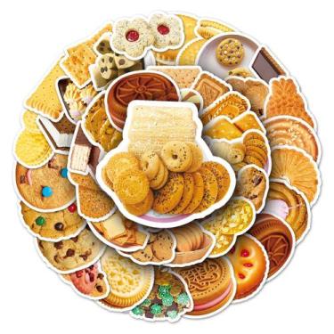 Imagem de Pacote de adesivos Cookie, 50 peças, tema realista de biscoito de sobr