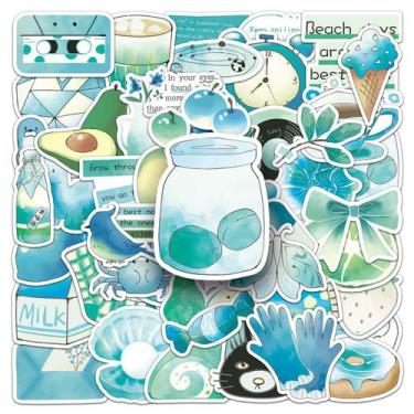 Imagem de Pacote de adesivos azul, verde, estético, 50 unidades, Cute Cartoon Av