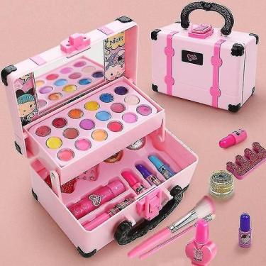 Imagem de Kit de maquiagem infantil para meninas, conjunto seguro de cosméticos 