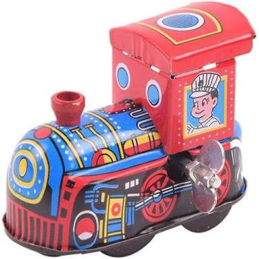 Imagem de Tin Train Toy Acergery em estilo vintage com operação mecânica - Gloom