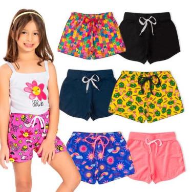 Imagem de Kit 2 Shorts Moletinho Infantil Juvenil Menina 4 6 8 10 12 14 16 Algod