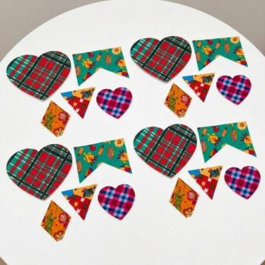 Imagem de Retalho Remendo Tecido Adesivo Roupa Festa Junina 20 Unidade