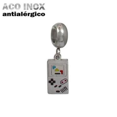 Imagem de Pingente Mini Game Tetris em Aço Inóx Antialérgico Pulseiras Berloque 