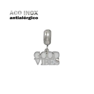 Imagem de Pingente Good Vibes em Aço Inóx Antialérgico Pulseiras Berloque - Puls