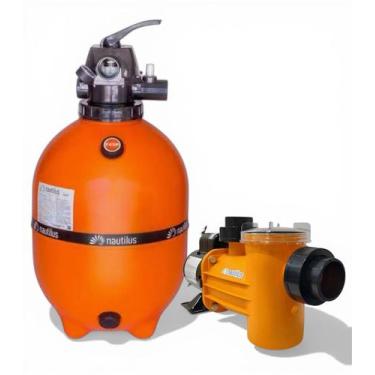 Imagem de Kit Filtro F450p Bomba 1/2cv Para Piscina Nautilus Petra super eficien