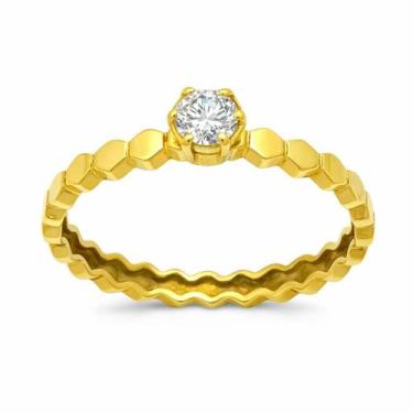 Imagem de Anel em Ouro 18K com Diamante 0.20 CT - Joia Exclusiva - Justino Ribas