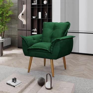 Imagem de Poltrona Decorativa Opala Lux Sala Recepeção Verde - Visan Estofados
