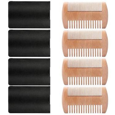 Imagem de Pente para Barba Zilotusnte de Madeira Dupla Face Kit com 4 Unidades