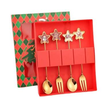 Imagem de Conjunto De Talheres De Aço Inoxidável Com Tema De Natal, Faca, Garfo 