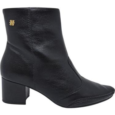 Imagem de Bota Feminina Casual Dia a Dia Passeio Trabalho em Couro Salto Médio C