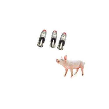 Imagem de KIT Bebedouro Chupeta Suíno Porco Adulto Inox 7cm - Nuwa Marte