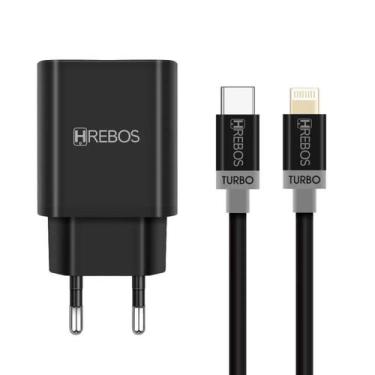 Imagem de Carregador de Tomada Turbo 4.0a Cabo - HREBOS, Preto