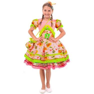 Imagem de Vestido Menina Bebê Festa Junina Capitu Com Bolsinha, Rosa